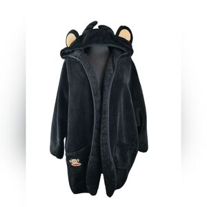 Paul Frank Plush hooded robe 3D monkey ears Julius patch loungewear M RARE
